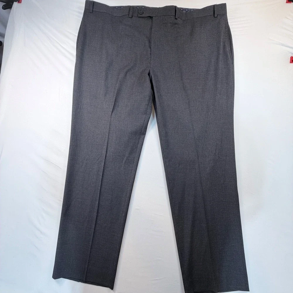 Lauren Ralph Lauren Dress Pants Mens 46x30 Gray Plaid Stretch Classic Fit 46W